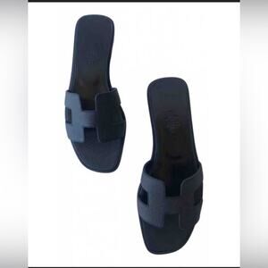 Stratuxx Kaze Black Womens Flat Sandals Flat Slide